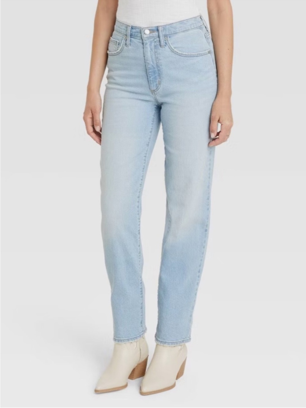 Universal Thread High Rise 90s Straight Leg Jeans Light Wash Button Fly 2R